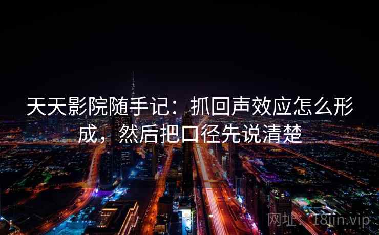 天天影院随手记：抓回声效应怎么形成，然后把口径先说清楚
